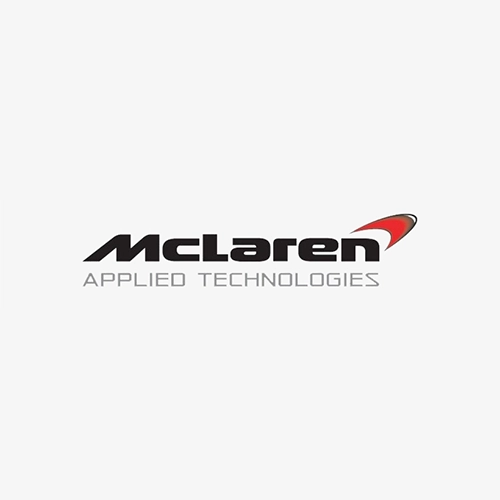 McLaren Applied Technologies logo with the word "McLaren" in bold black letters, a red swoosh accent above the last letters, and the phrase "Applied Technologies" in smaller gray text below.