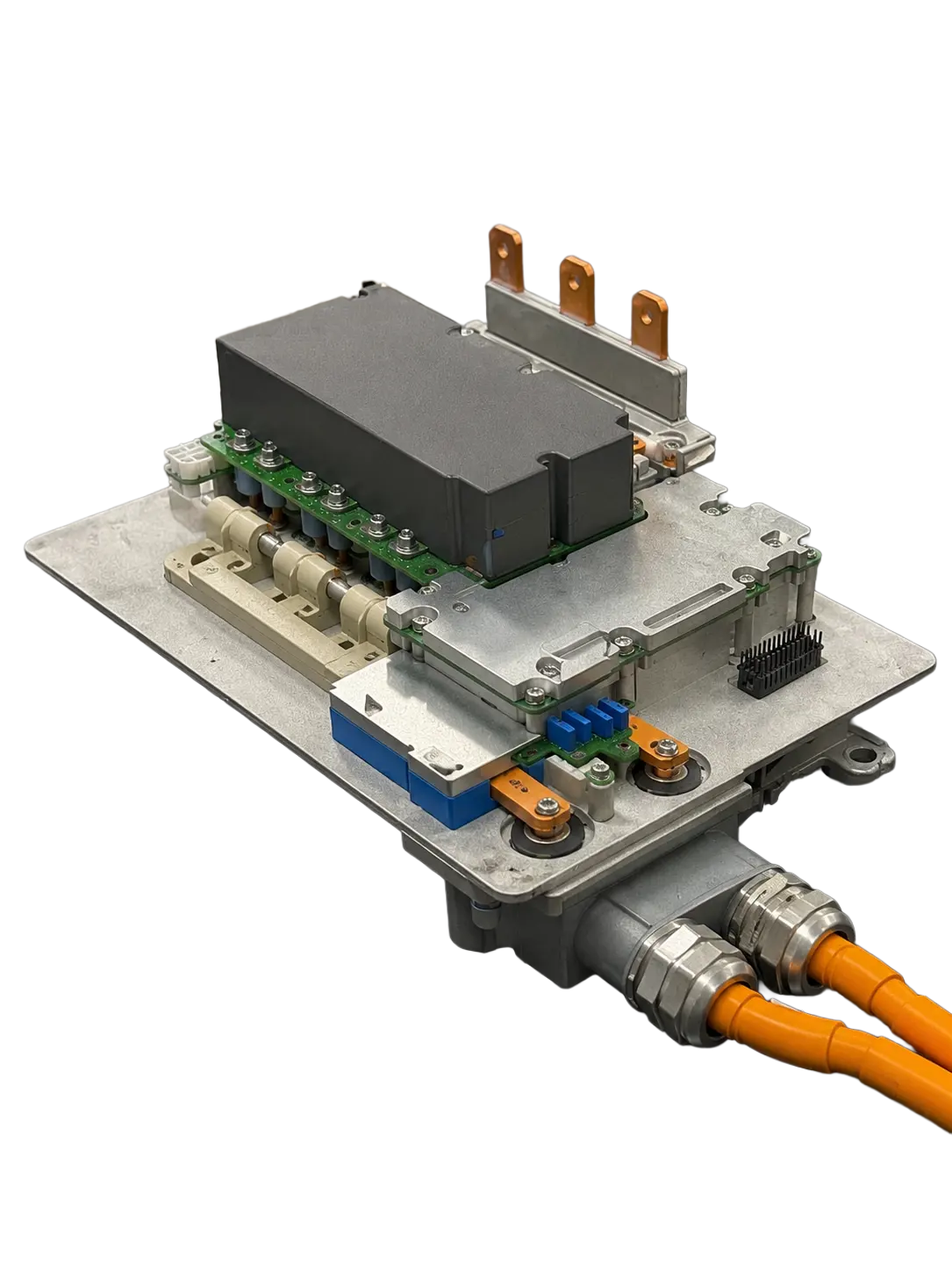 Electronics on a blank background